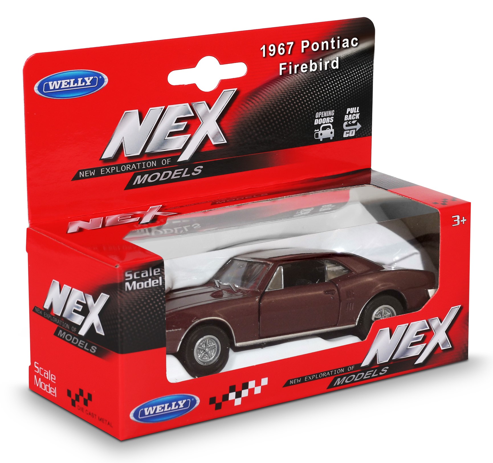 Машинка WELLY модель 1967 Pontiac Firebird 1:38 красная купить по цене 999  ₽ в интернет-магазине Детский мир