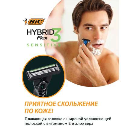 Бритва мужская BIC Hybrid 3 Flex Sensitive