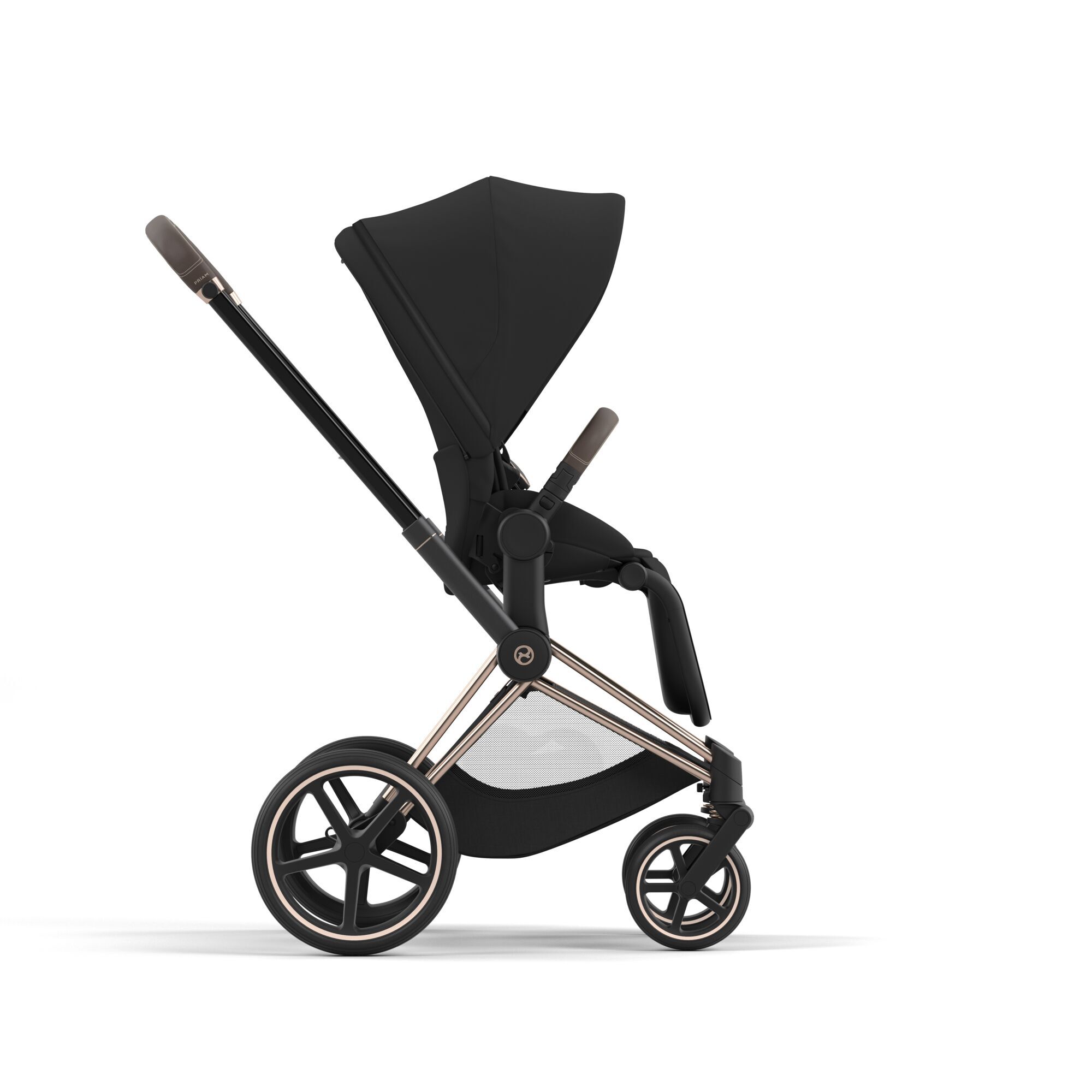 Коляска Cybex Priam IV Rosegold 2в1 Sepia Black в комплекте со спальным блоком Lux Carry Cot - фото 7