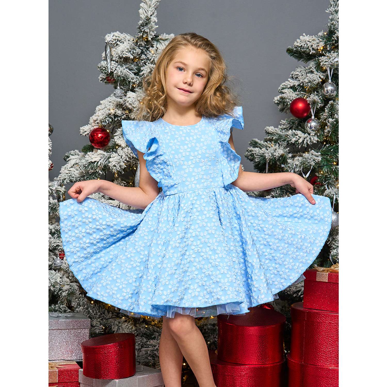 Платье Sofisha kids Plat.cvetok-blue - фото 3