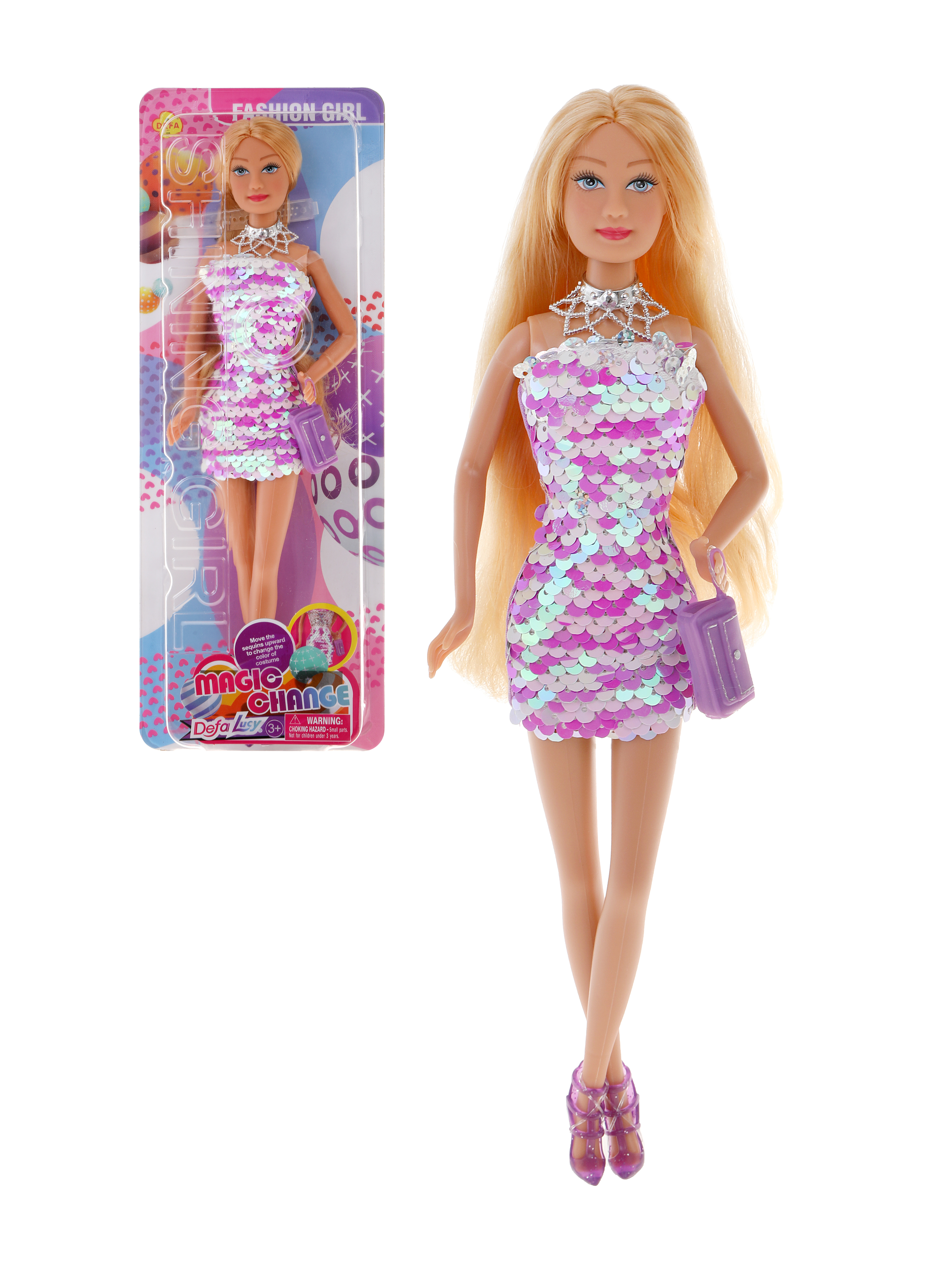 Кукла Наша Игрушка Красотка в платье с пайетками для девочки 800139 - фото 1