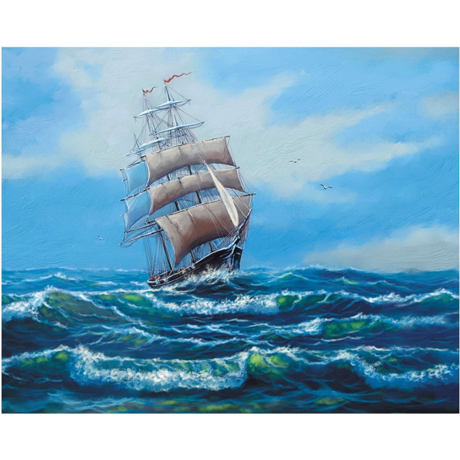 Картина по номерам Цветной Корабль с белыми парусами 40x50 см - фото 1