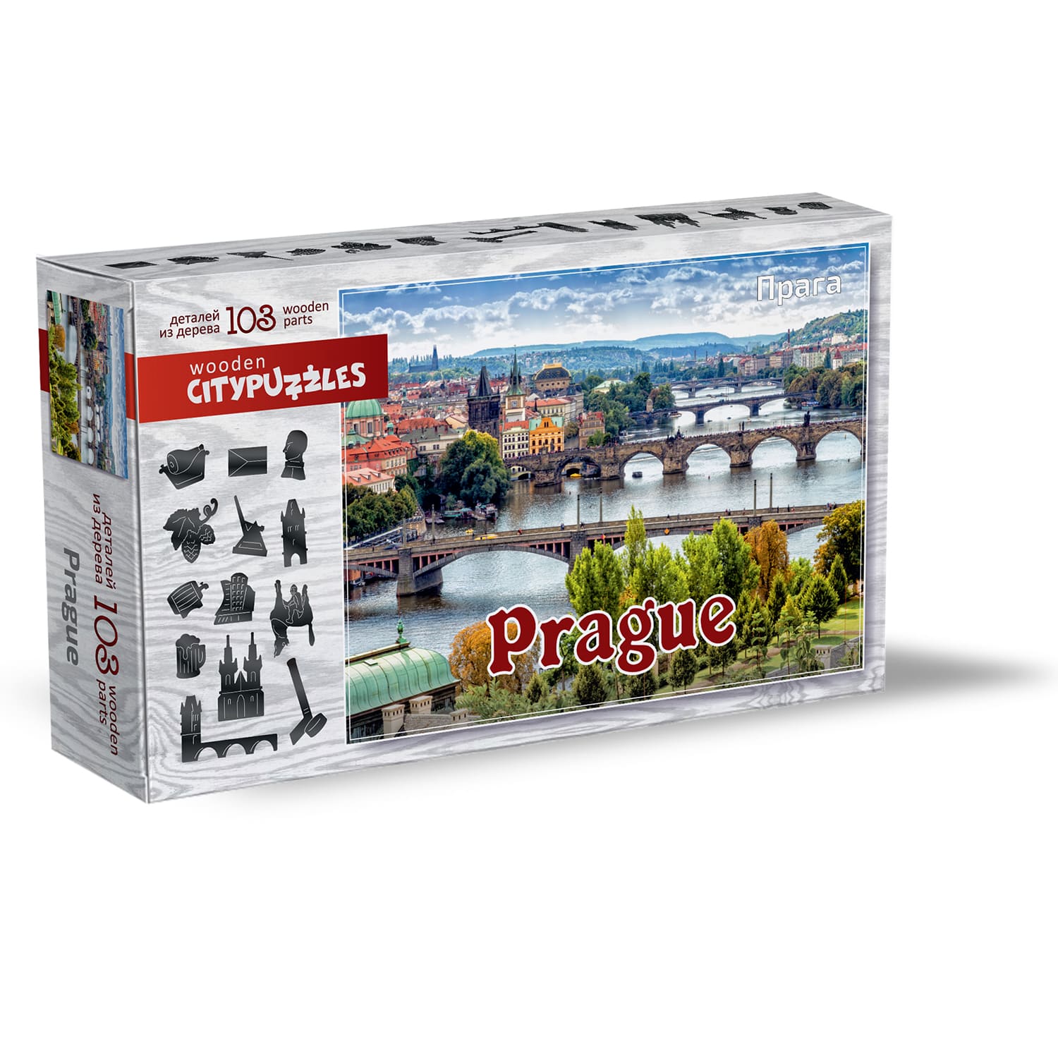 Пазл деревянный Нескучные игры Citypuzzles Прага - фото 1