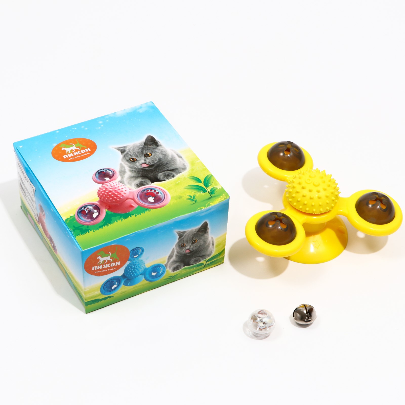 Игрушка-вертушка для кошек Пижон на присоске с кошачьей мятой - фото 7