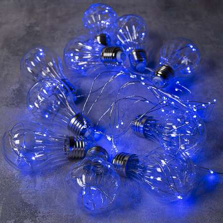 Гирлянда Luazon «Нить» «Лампочки объёмные» IP20 серебристая нить 100 LED свечение синее 3.5 В