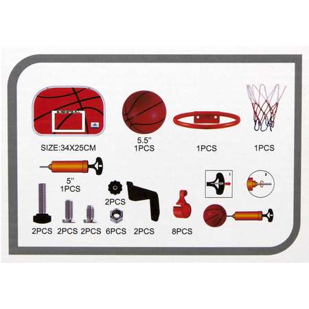 Набор для игры в баскетбол S+S корзина со щитом мяч насос