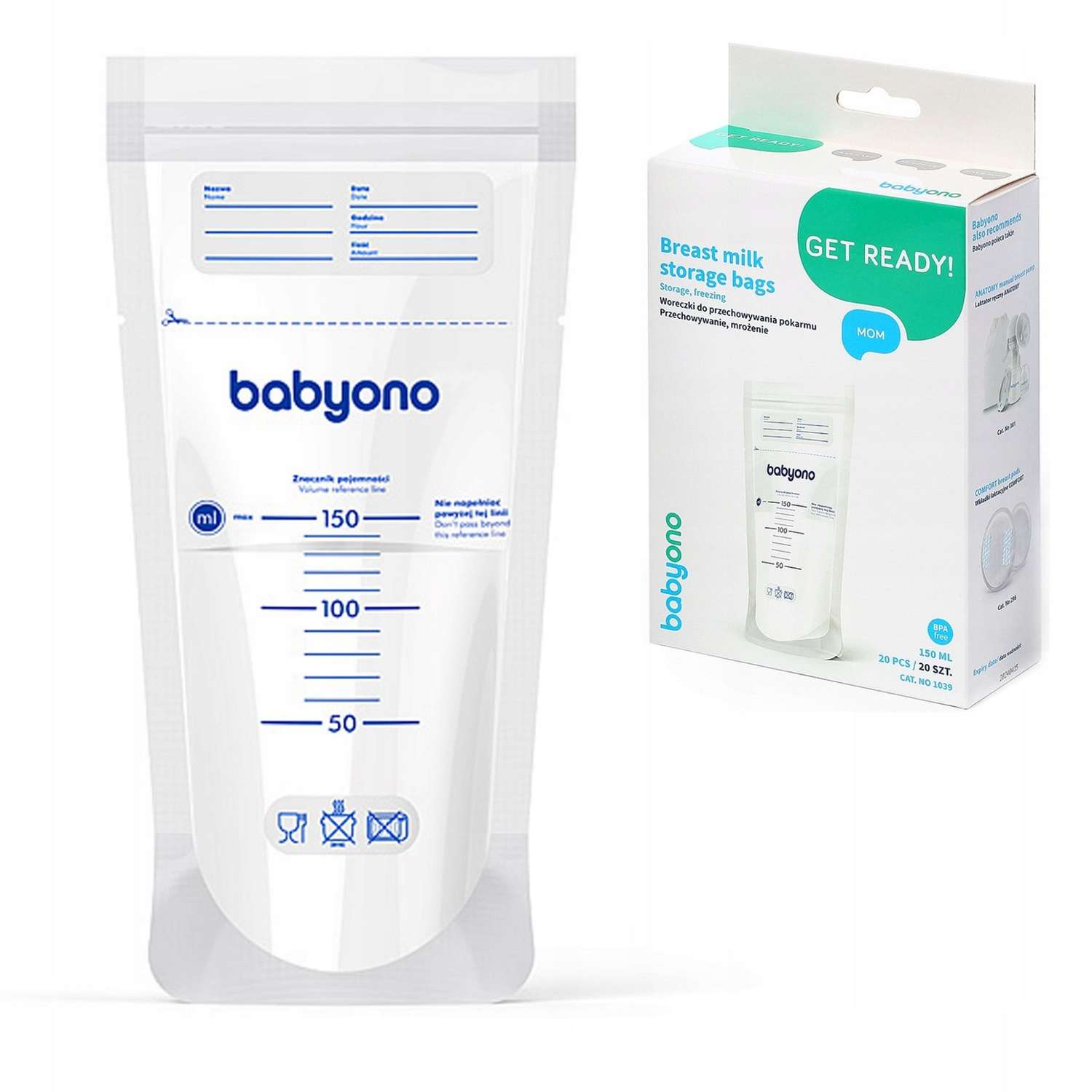 Пакеты Babyono для хранения грудного молока 20шт. в упаковке - фото 8