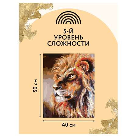 Картина по номерам на холсте ТРИ СОВЫ Лев