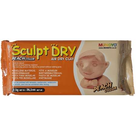 Глина для моделирования MUNGYO Sculpt Dry персиковая 1000 грамм MUNGYO