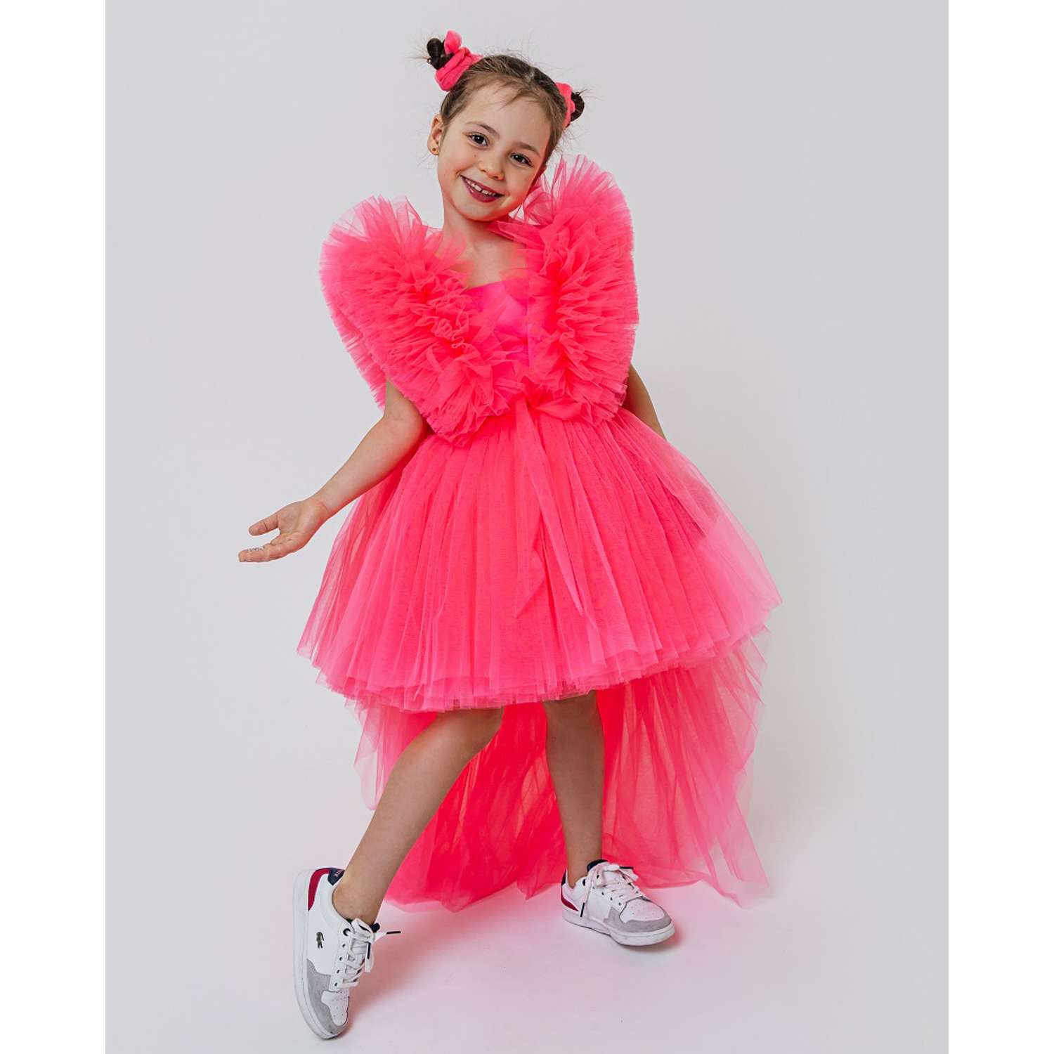 Платье Роскошь с Детства 07-RSD-27 розовый-неоновый- мини - фото 1
