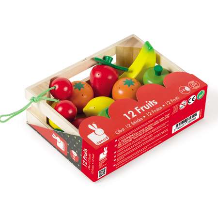 Набор фруктов в ящике Janod 12 предметов