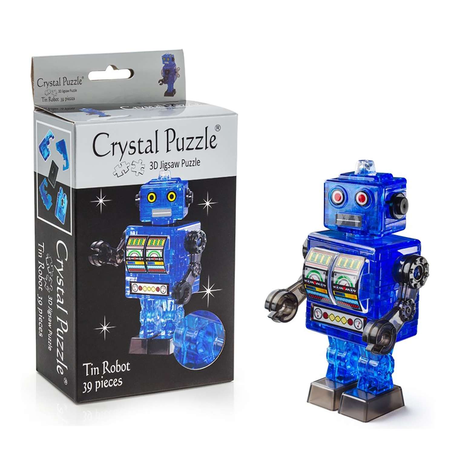 3D-пазл Crystal Puzzle IQ игра для детей кристальный Робот cиний 39 деталей - фото 5