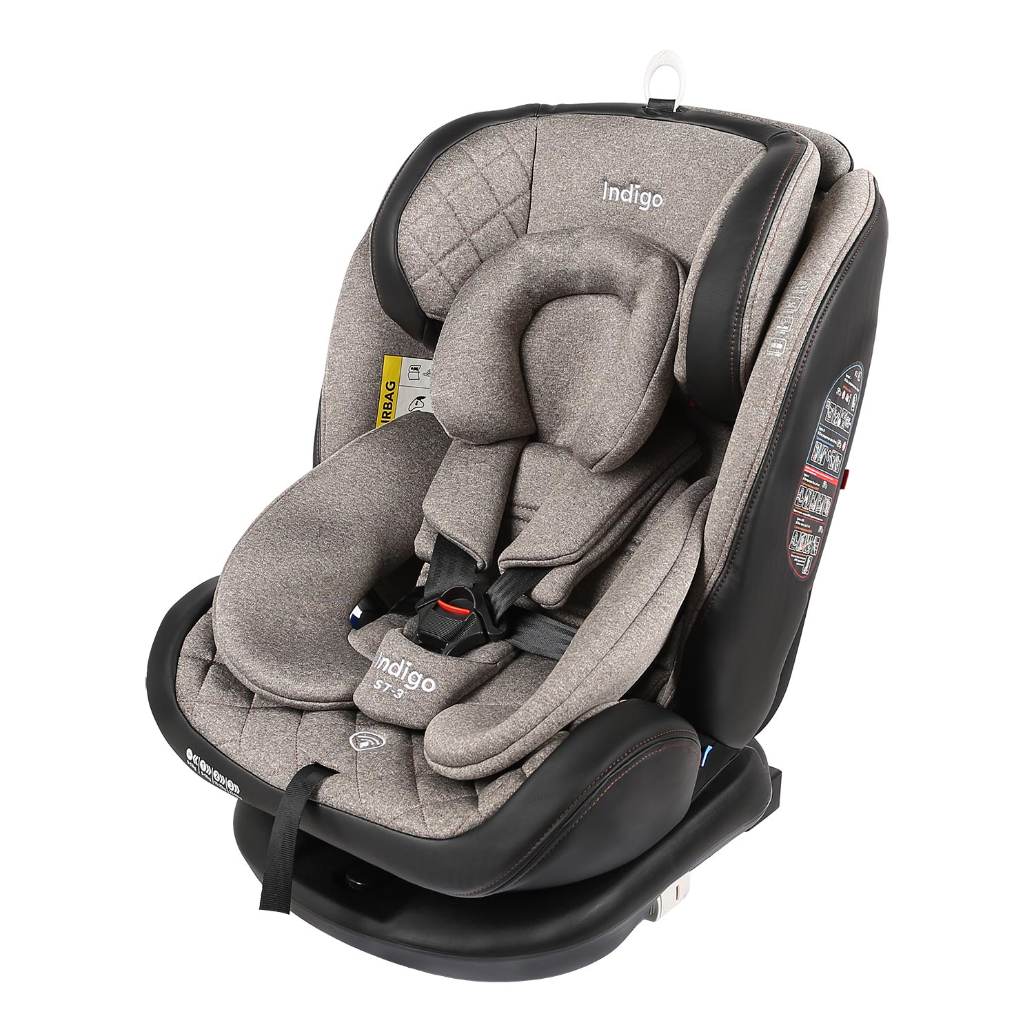 Автокресло Indigo Aero isofix Бежевый - фото 7