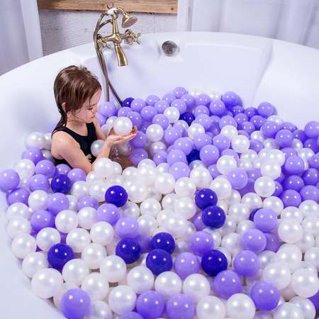Шарики для сухого бассейна Соломон с рисунком диаметр шара 7 5 см набор 150 штук цвет фиолетовый