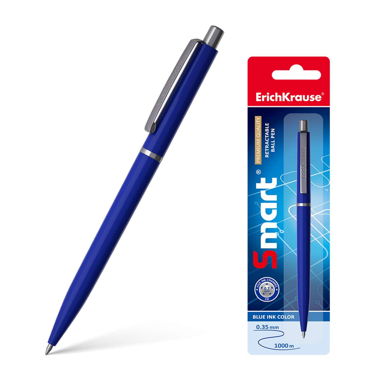 Ручка шариковая ErichKrause автоматическая Smart Синий - фото 1