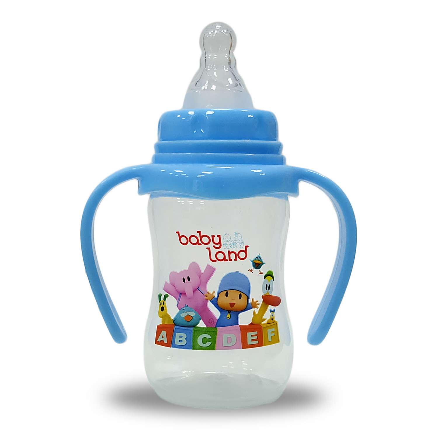Бутылочка Baby Land с ручками 150мл с силиконовой соской Air System голубой - фото 1