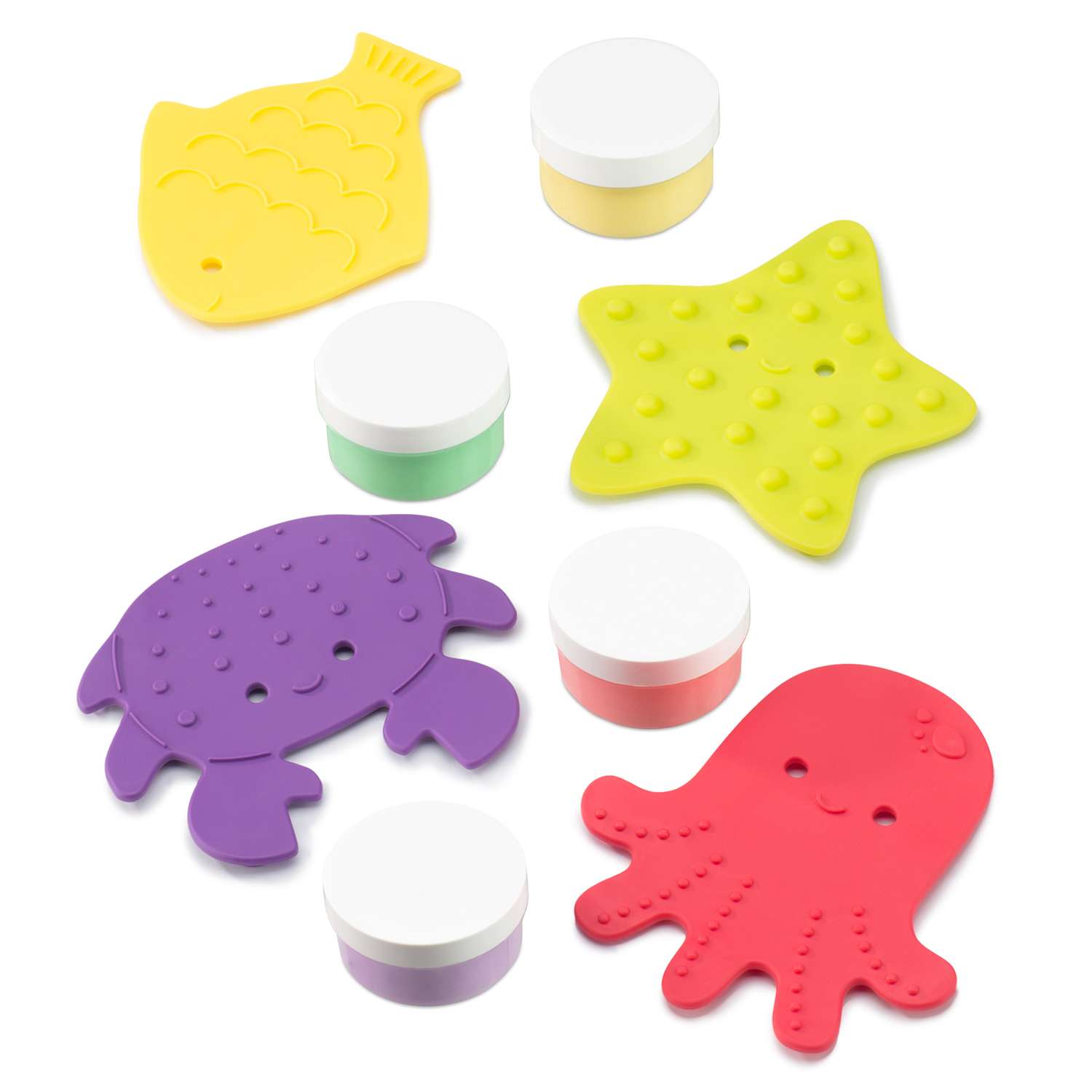Мини-коврики детские ROXY-KIDS для ванной и пальчиковые краски 4шт х 4шт - фото 2