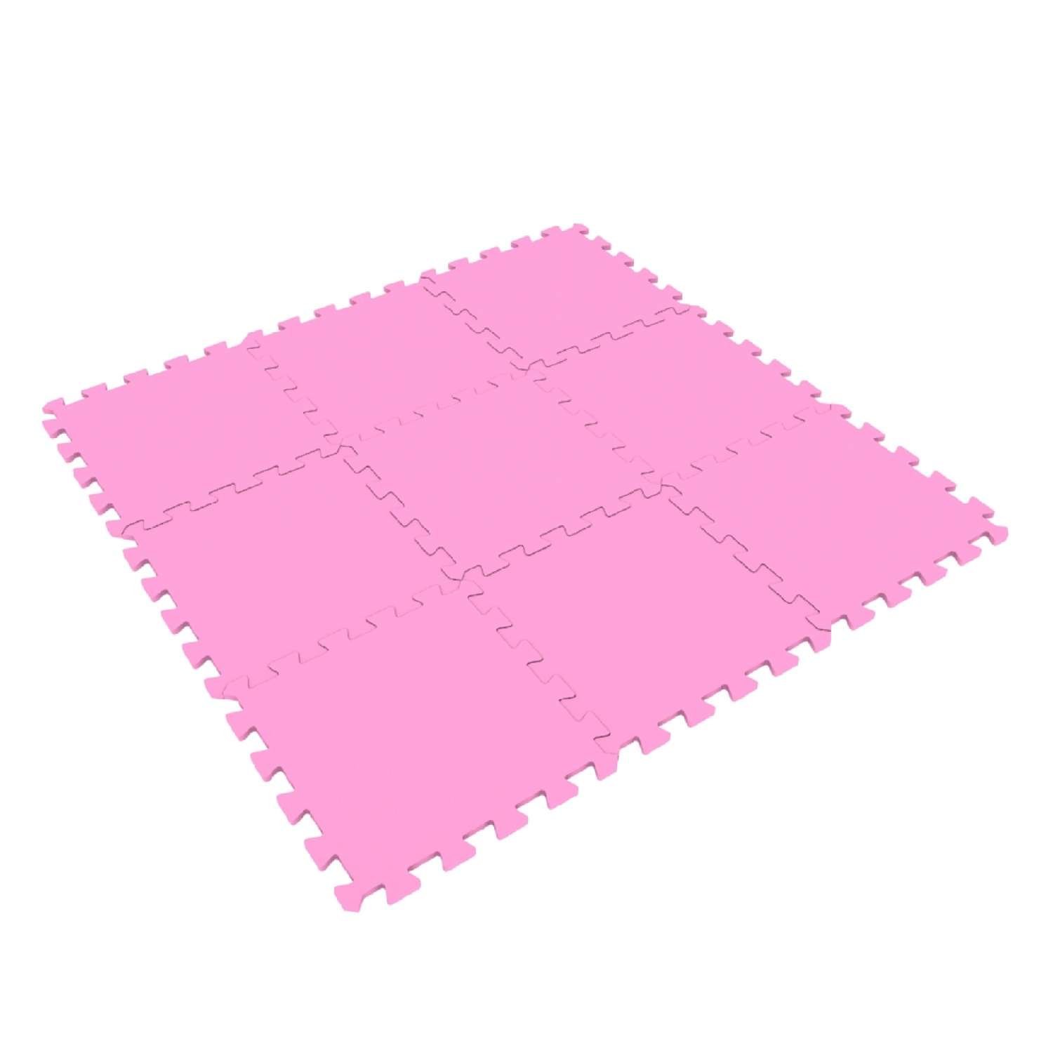 Развивающий детский коврик Eco cover игровой для ползания мягкий пол розовый 33х33 - фото 1