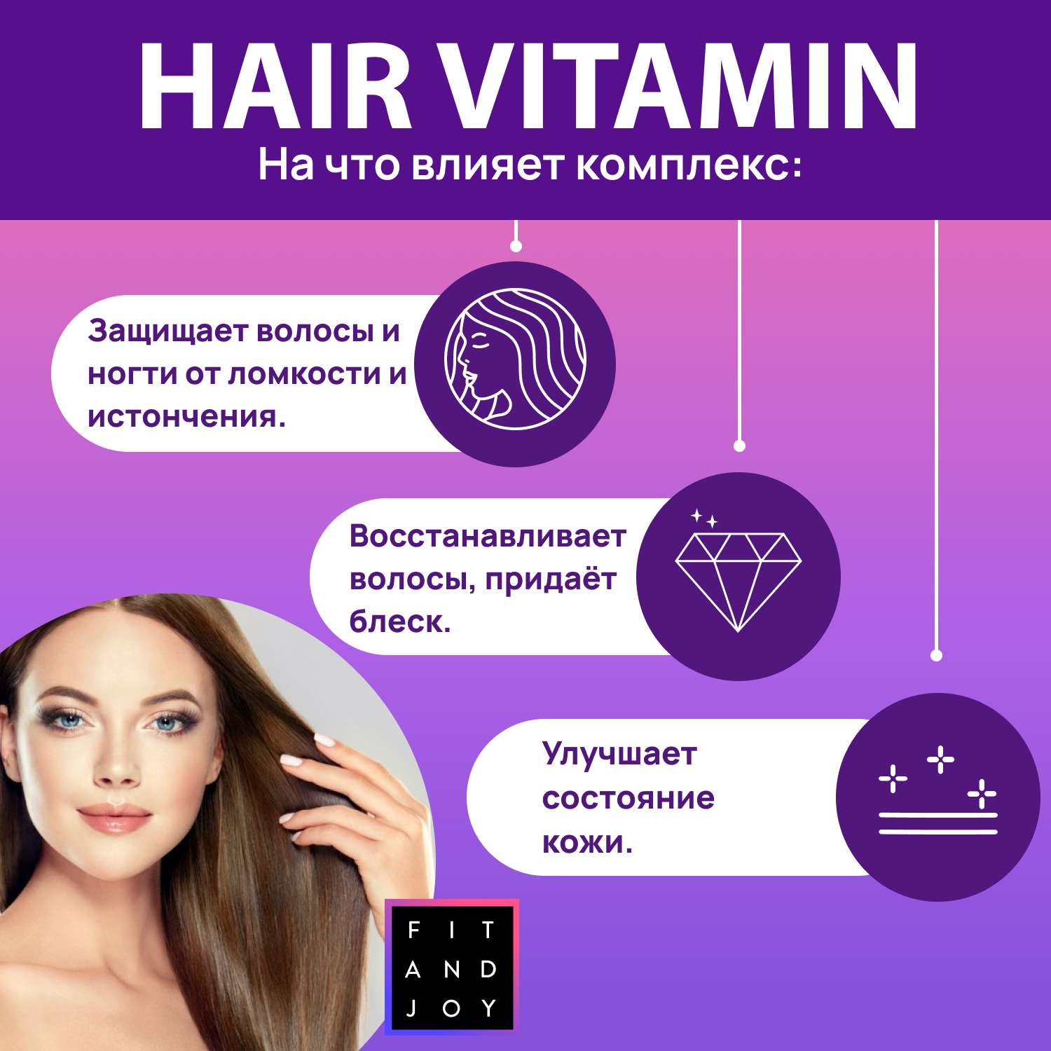 Витаминный комплекс FIT AND JOY Hair Vitamin - фото 4