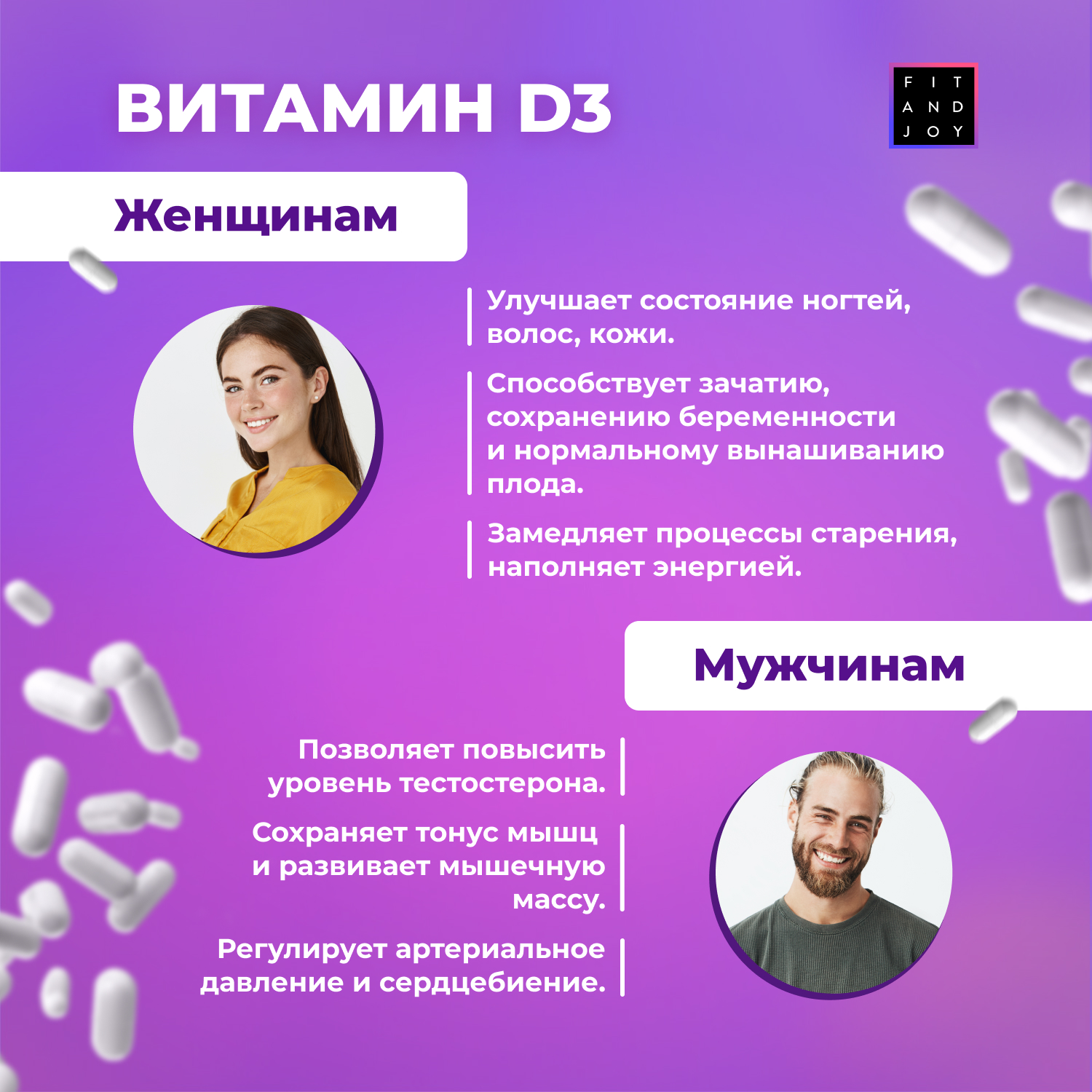 Комплекс предтренировочный FIT AND JOY с витамином С для мужчин и женщин капсулы - фото 3