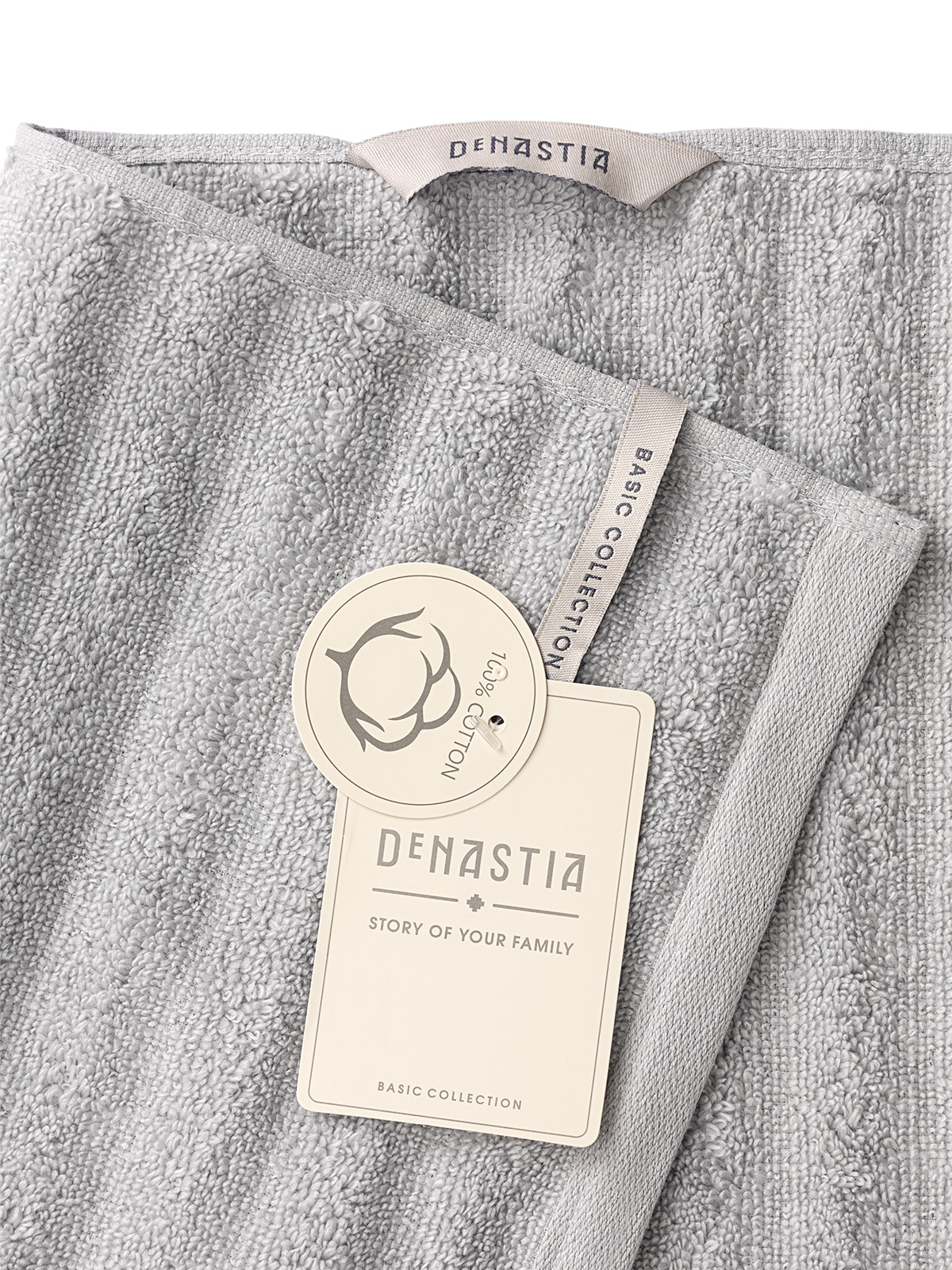 Полотенце махровое DeNASTIA Волна 40x60 см 100% хлопок серый - фото 4