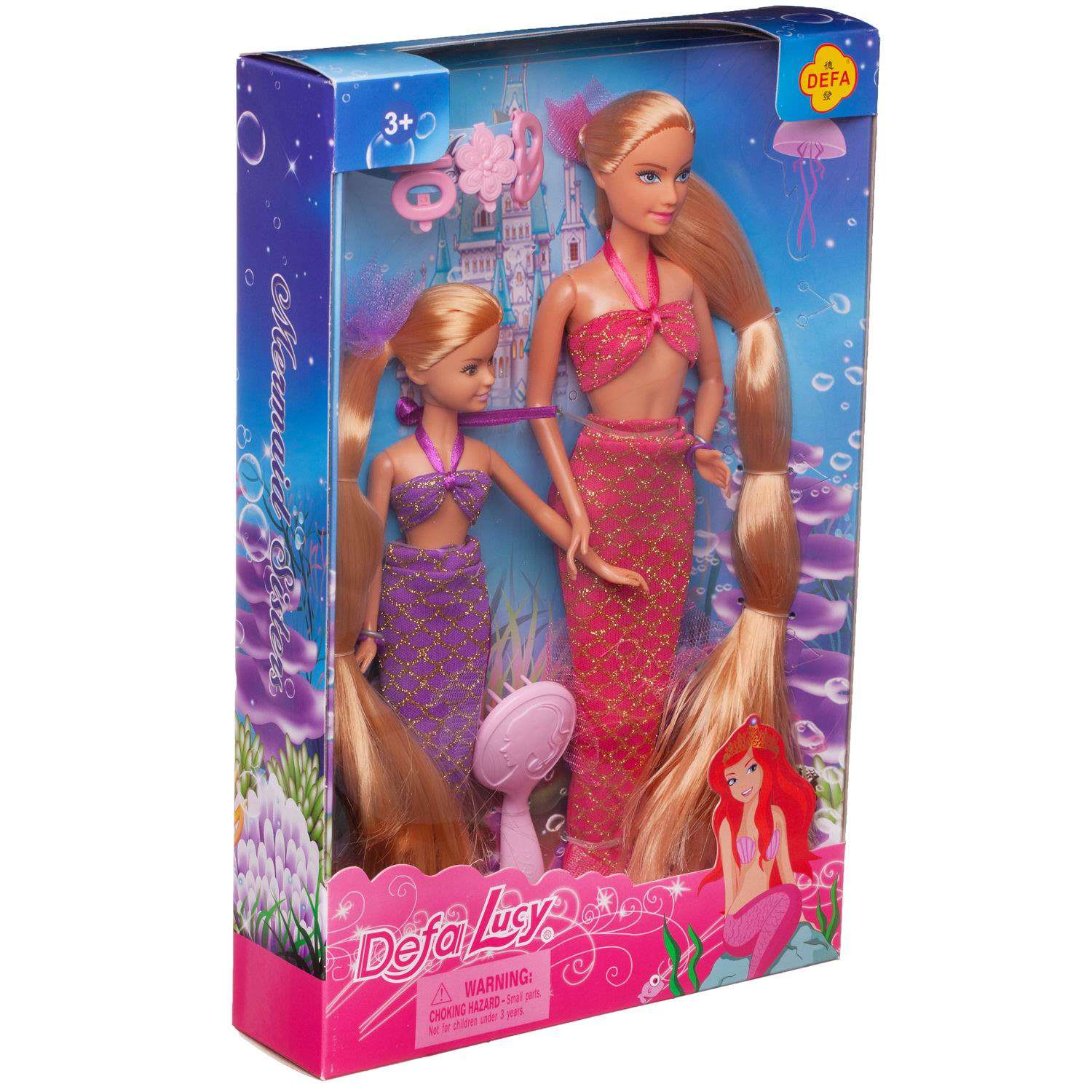 Игровой набор ABTOYS Кукла Defa Lucy Русалочки мама и дочка 8235d/розовое-фиолетовое - фото 3