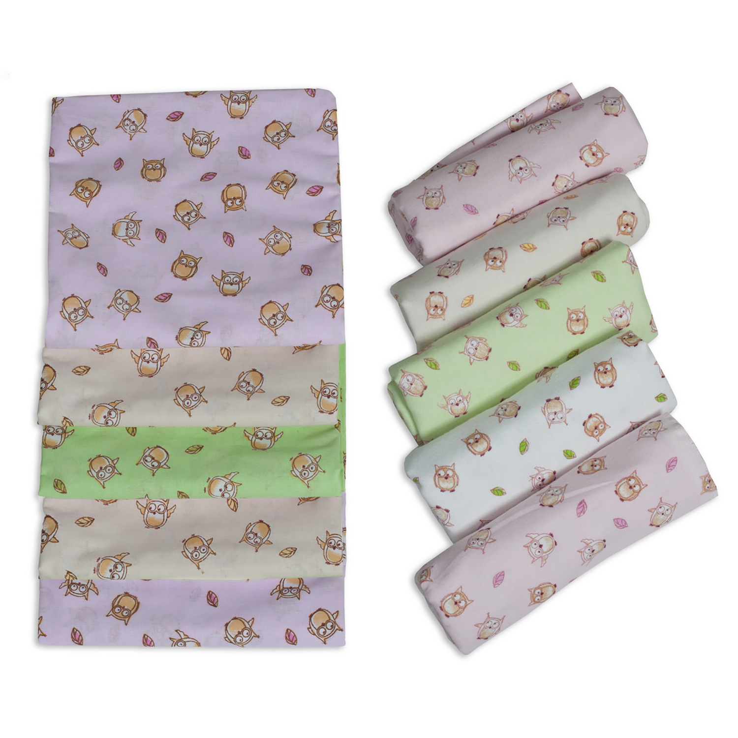 Набор пеленок Чудо-чадо подарочный набор для девочки «Совушки» 10 шт - фото 4