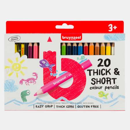 Набор цветных карандашей BRUYNZEEL Kids 20 цветов и точилка в картонной упаковке