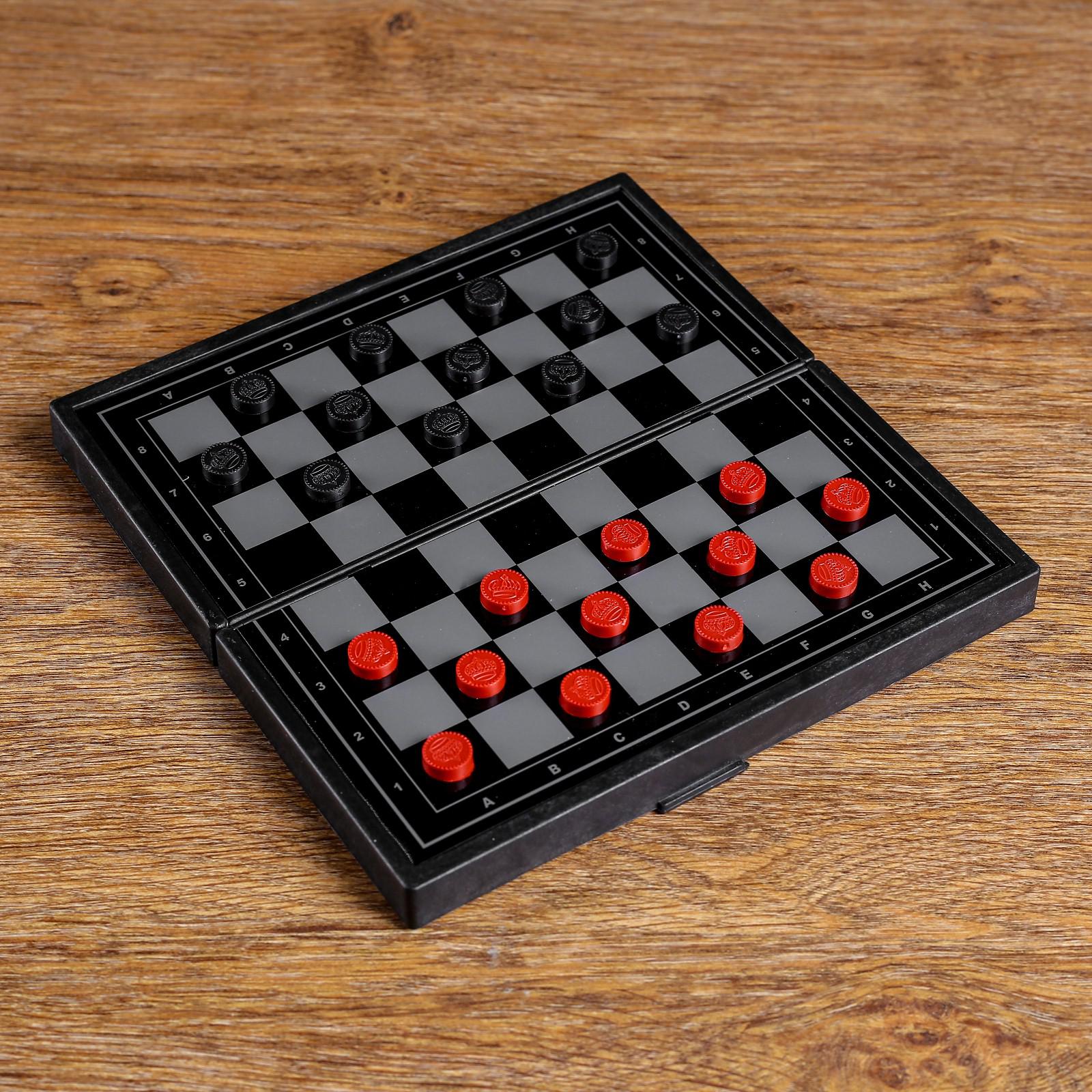 Настольная игра Sima-Land 3 в 1 «Зов» нарды шахматы шашки магнитная доска 19х19 см - фото 4