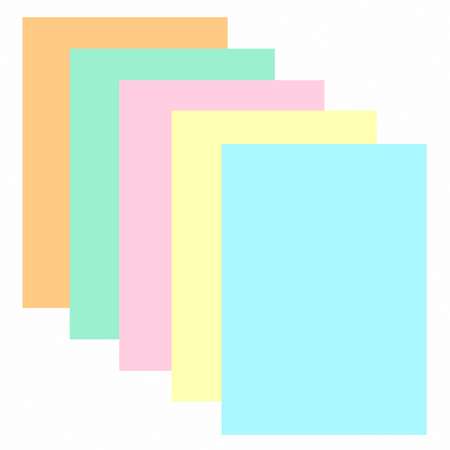 Цветная бумага Brauberg для принтера и школы А4 набор 5 пастельных цветов 100 листов