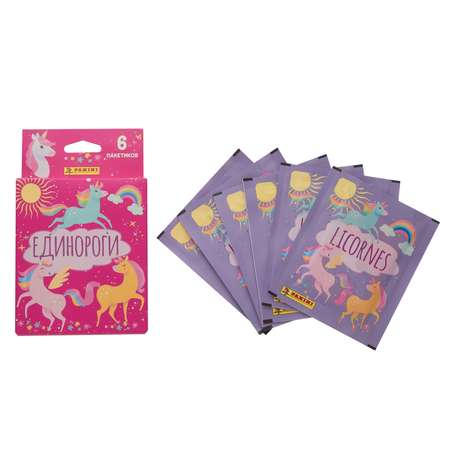 Наклейки коллекционные Panini Единороги Unicorns 6 пакетиков в эко-блистере