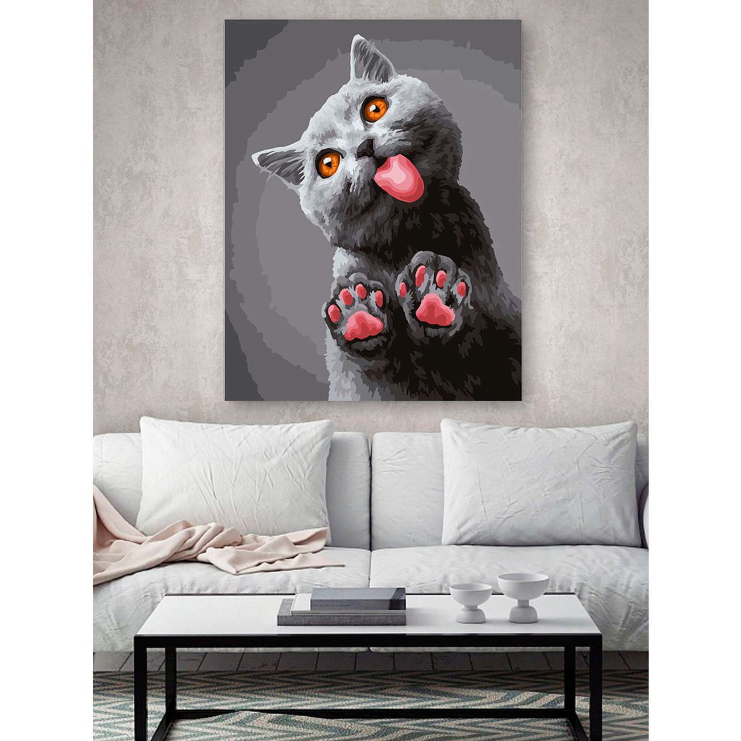 Картина по номерам Hobby Paint Набор для творчества холст на подрамнике 40х50 см Целовашки от котика - фото 2