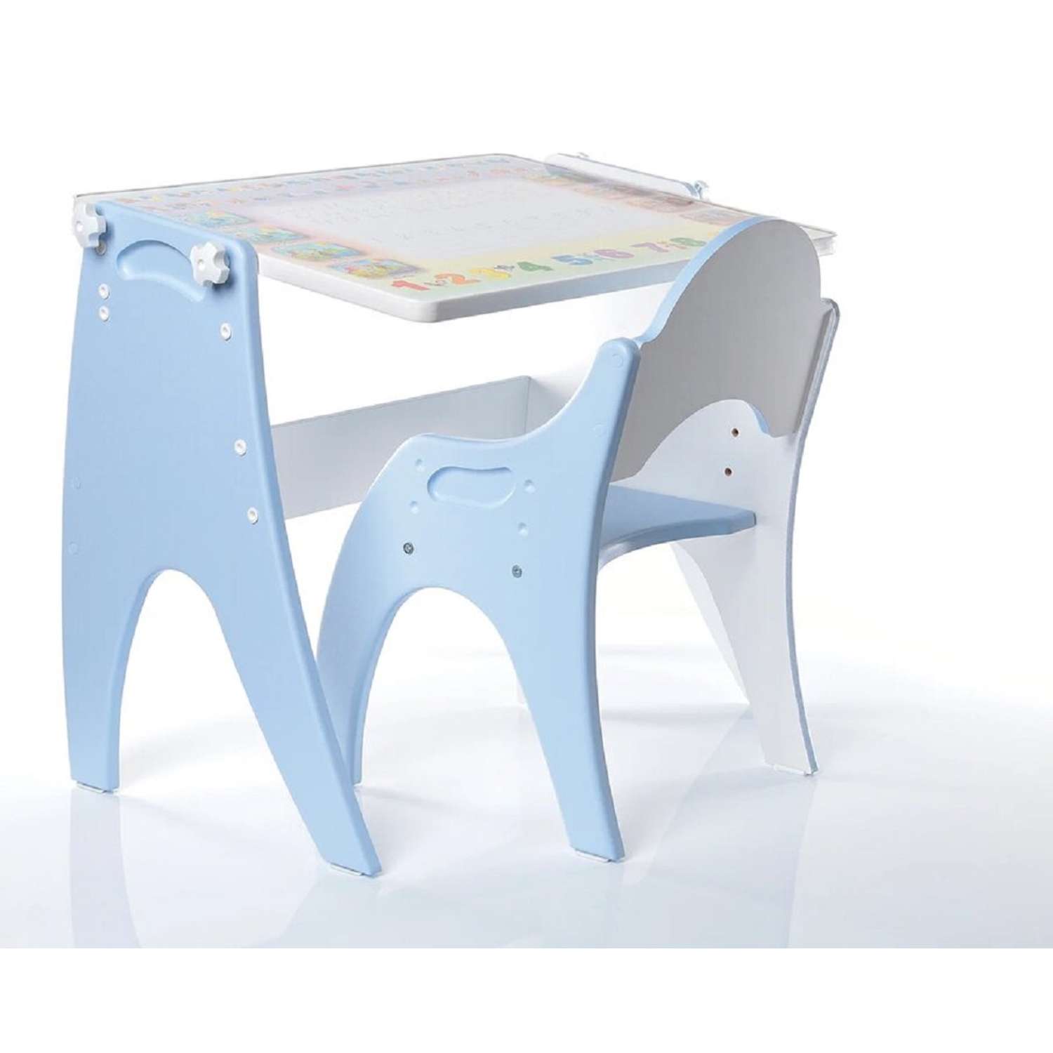 Стол-трансформер и стульчик Tech kids голубой Буквы-цифры - фото 1