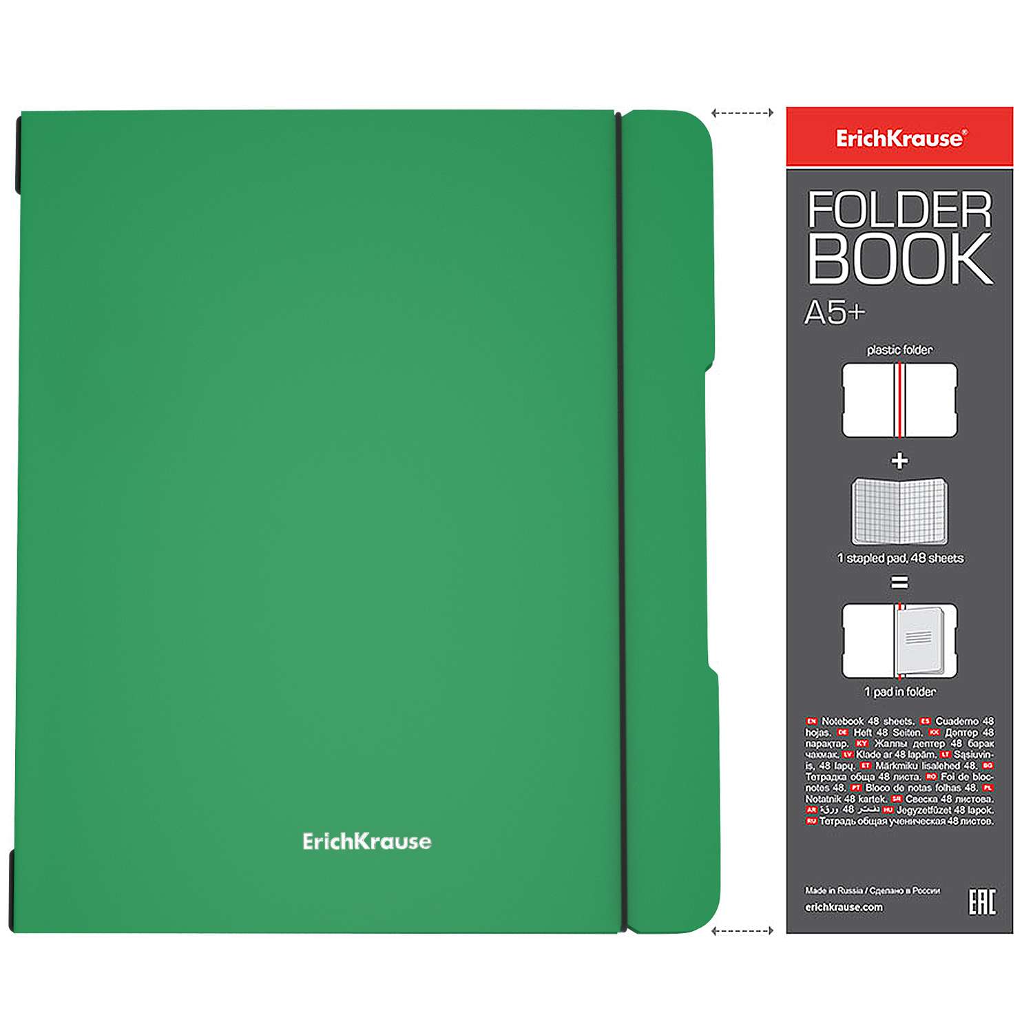 Тетрадь ErichKrause FolderBook Classic А5+ Клетка 48л Зеленая 48018 - фото 2