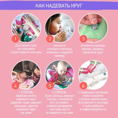 Круг для купания ROXY-KIDS надувной на шею для новорожденных и малышей