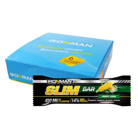 Протеиновый батончик IronMan Slim Bar кукуруза 6*50 г