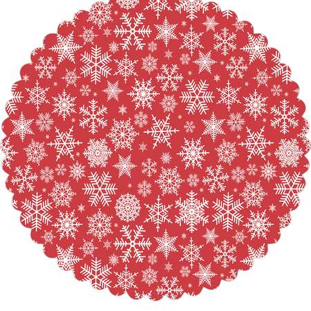 Скатерть круглая тканевая JoyArty Рождественские снежинки