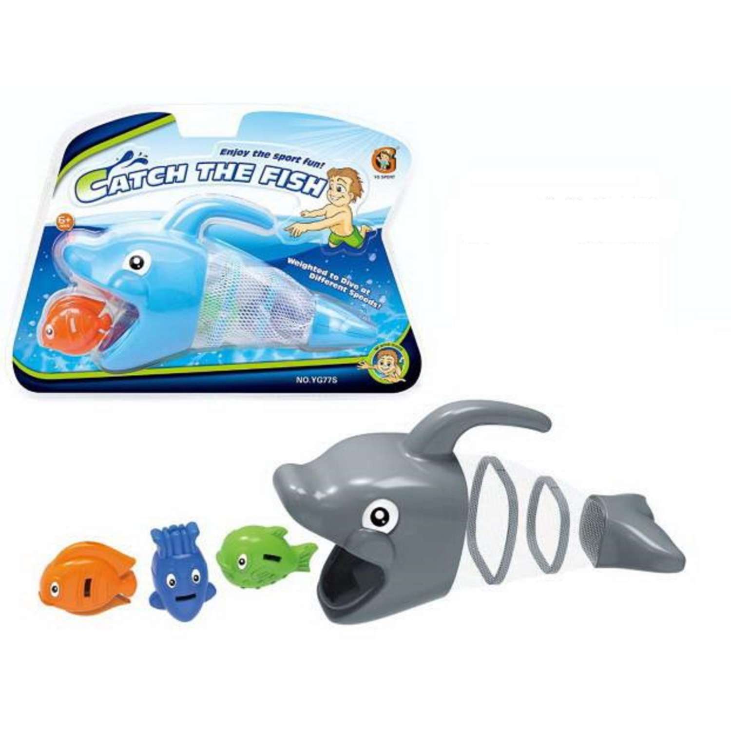 Набор игрушек для ванной Junfa Прожорливая акула с 3 рыбками - фото 1
