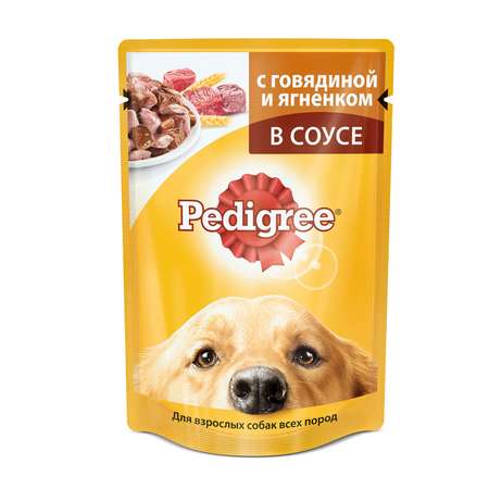 Корм для собак Pedigree с говядиной и ягненком пауч 100г