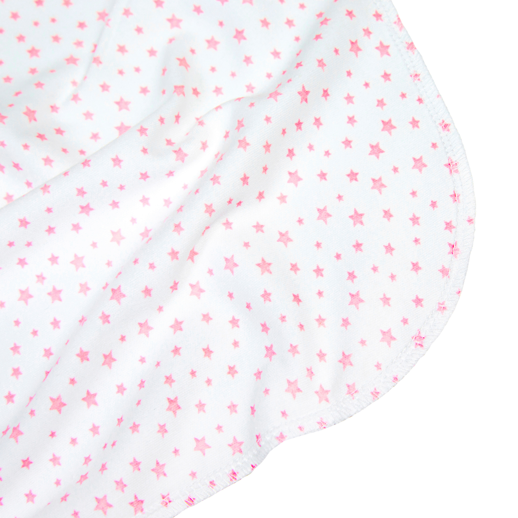 Пеленка трикотажная AmaroBaby Soft Hugs Розовые звезды белый 90х120 - фото 4