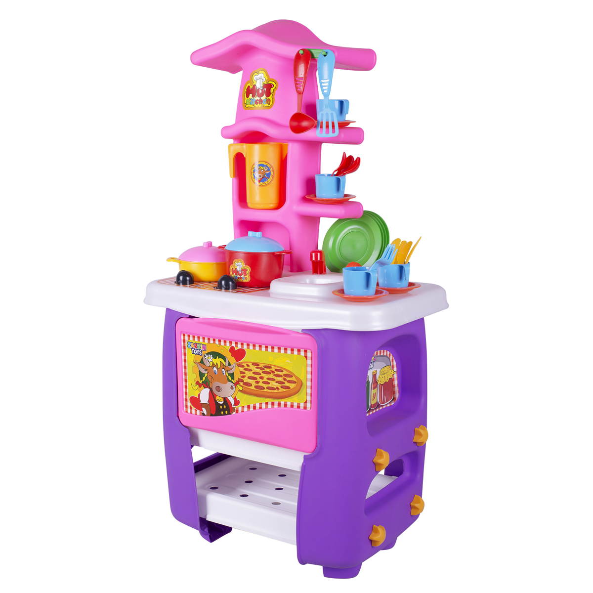 Кухня детская Zarrin Toys Hut Kitchen с набором 32 предмета - фото 1