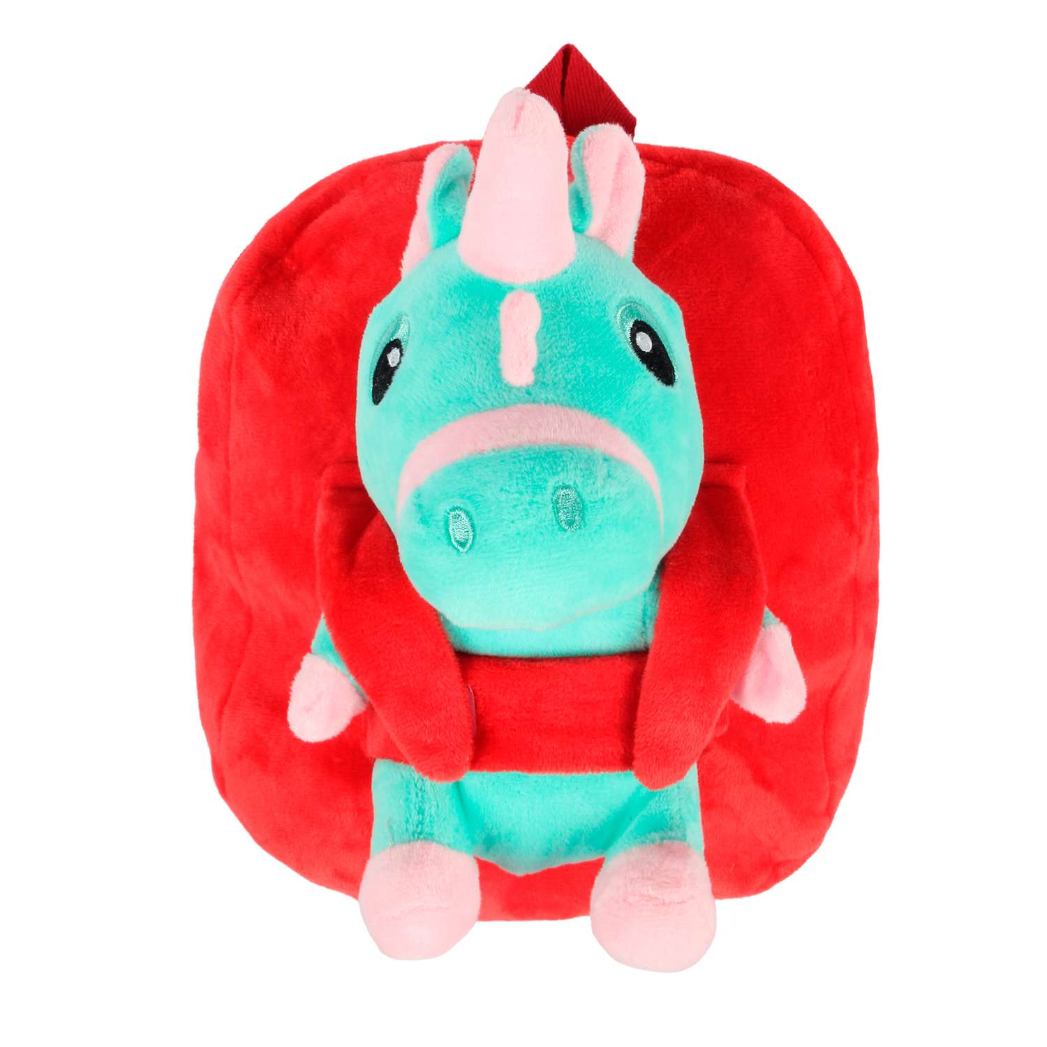 Рюкзак с игрушкой Little Mania красный Дракоша зелено-розовый - фото 1