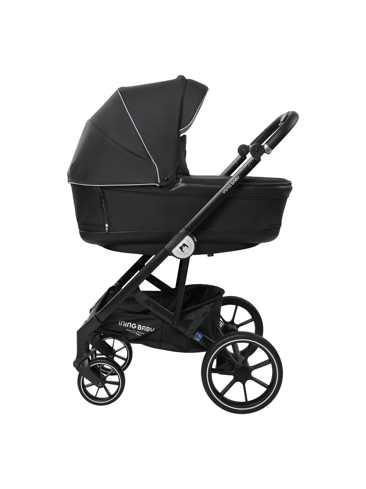 Коляска Ining baby 2 В 1 iningbaby Sevila KR338 black - фото 1