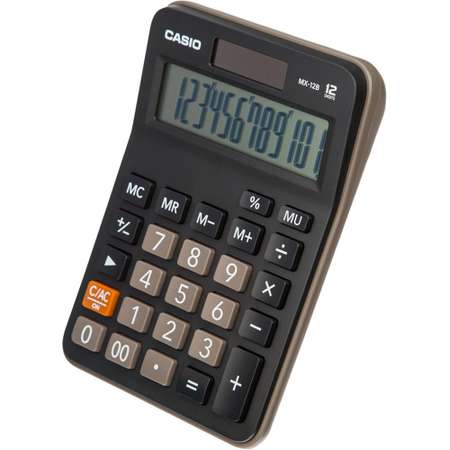 Калькулятор Casio настольный компактный MX-12B 12 разр. черный