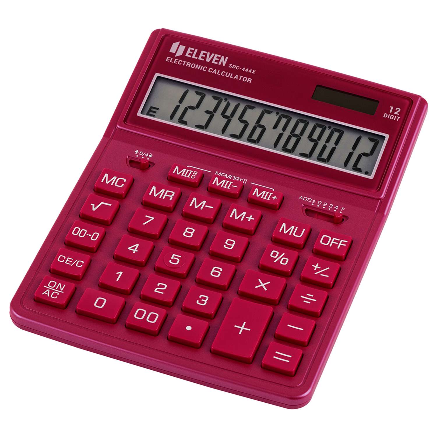 Калькулятор Eleven SDC-444X-PK 12 разрядов двойное питание 155*204*33мм розовый - фото 1