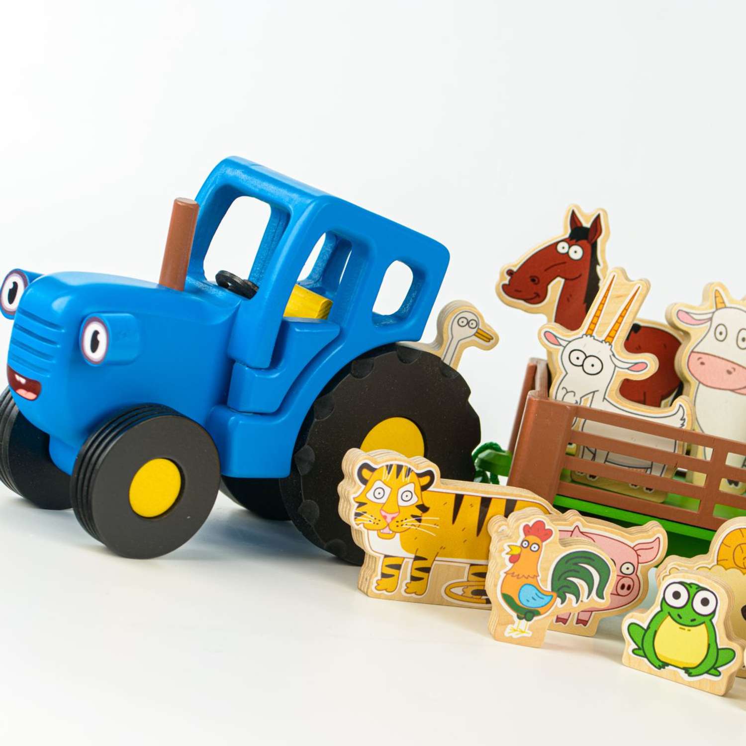 Игрушка Синий трактор с прицепом и животными - фото 3