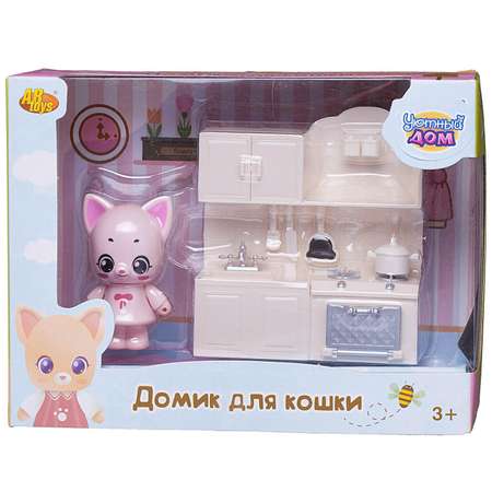 Игровой набор Уютный дом ABTOYS Домик для кошки Кухня