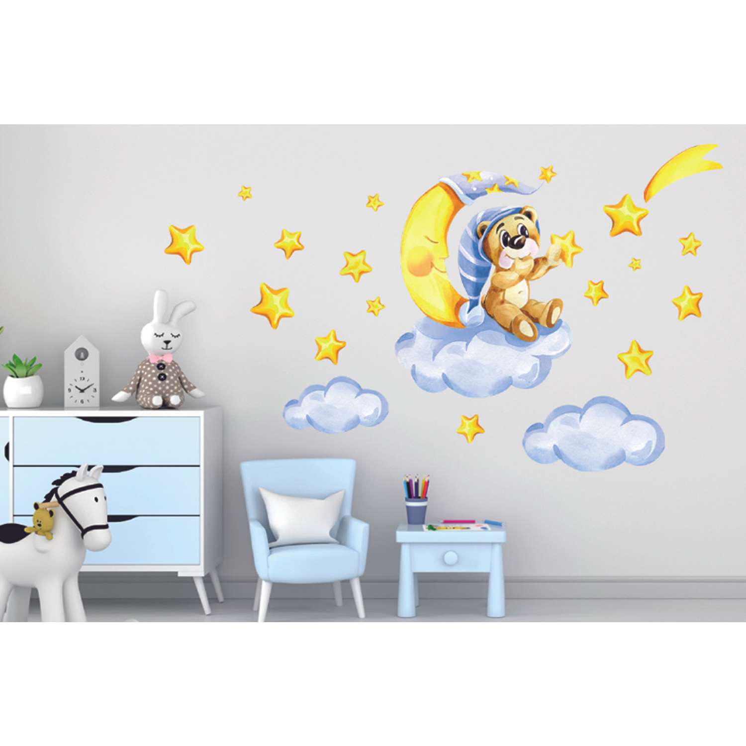 Наклейка оформительская ГК Горчаков в детскую комнату сыну с рисунком мишка для декора - фото 3
