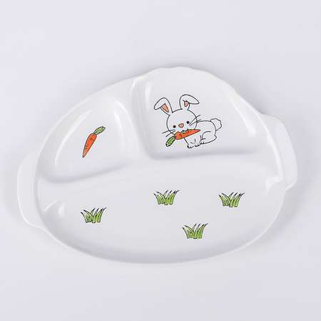 Набор детской посуды Sima-Land Зайка миска кружка менажница ложка