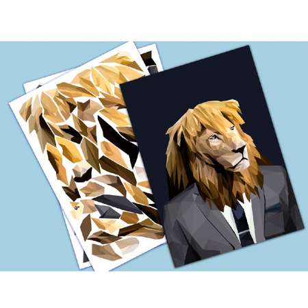 Набор для творчества Фрея RSNP-0010 Аппликация с наклейками Деловой лев 21 х 14.8 см